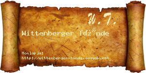 Wittenberger Tünde névjegykártya